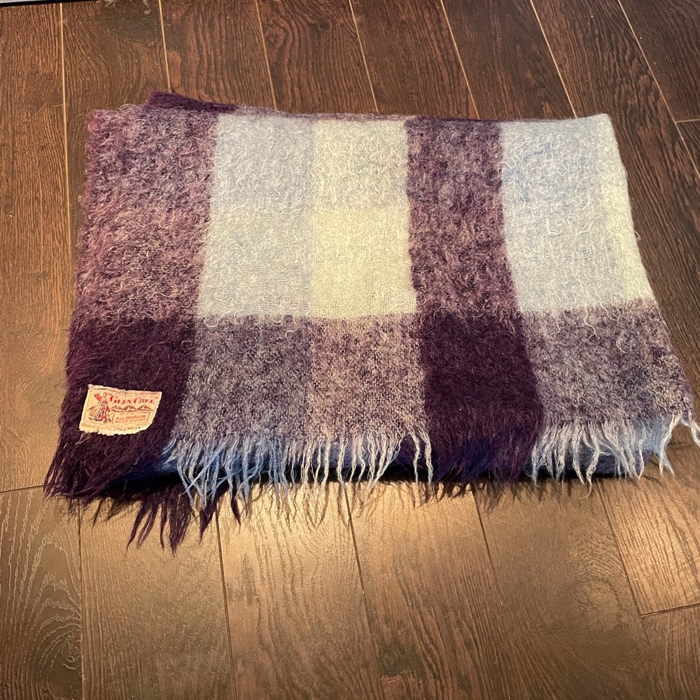 Vintage Glen Cree 100% Mohair Throw Blanket
